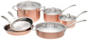 Calphalon Tri-Ply Copper 10 Piece Cookware Set